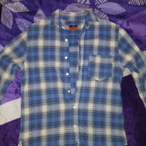 Casual Blue Checkered Men's Shirt